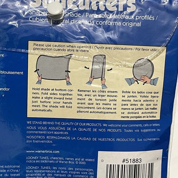 Vintage 2000 Tweety Bird Suncutters Car Window Sunshade Shaped New Old Stock - Picture 8 of 8